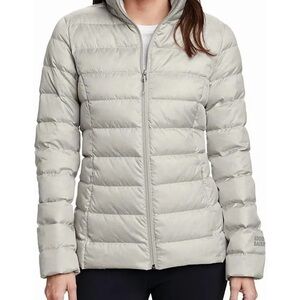 Eddie Bauer Women's Light Gray Packable Puffer Jacket